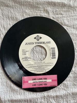 Justin Timberlake 45rpm '' Like I Love You  '' 7  New Old Stock NM w/jukebox tag