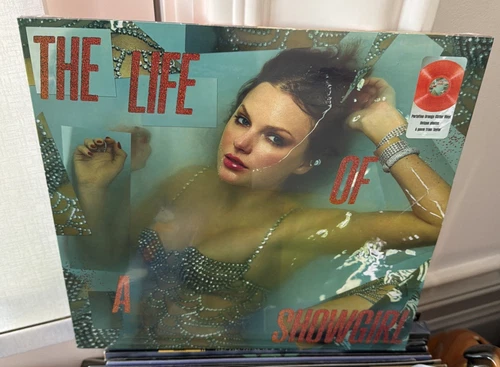 TAYLOR SWIFT The Life Of A Showgirl LP ORANGE GLITTER VINYL SEALED UNIQUE PHOTOS