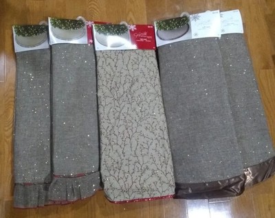 5 NEW Tree Skirts 52''  Brown ''Burlap'' Rustic Berry - Wholesale Lot - FREE SHIP