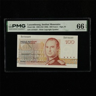 1993 Luxembourg Institut Monetaire 100 Francs Pick#58b PMG 66 EPQ Gem UNC