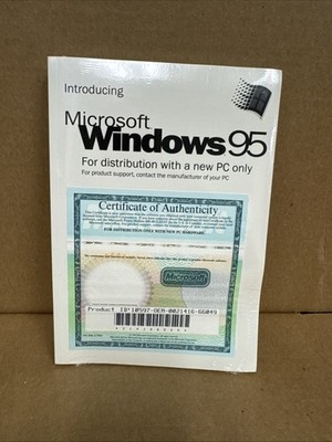 Factory Sealed Windows 95 OEM CD-ROM English with Certificate of Authenticity
