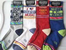 LOT OF 4 GUMBALL POODLE GYM SOCKS / I LOVE COUNTRY MUSIC  OSFM nwt