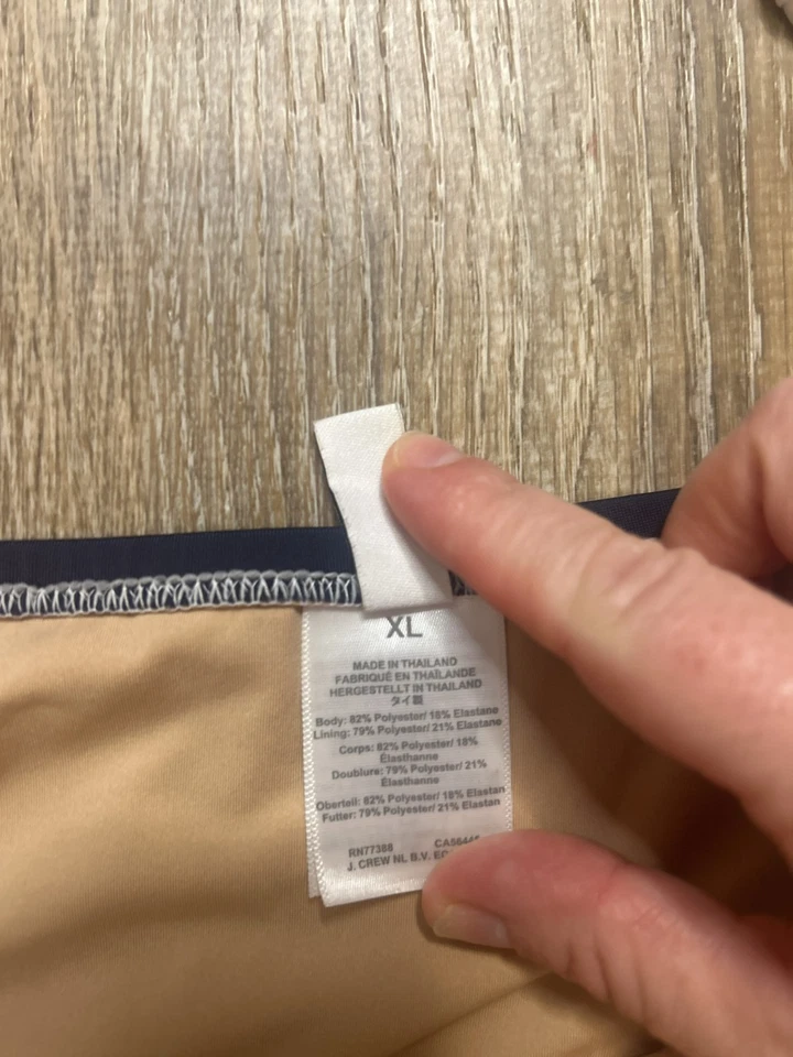 Traje de baño J Crew para mujer XL rojo blanco azul bloque de color envolvente cuello en V clásico usado en excelente estado Foto 3 de 4