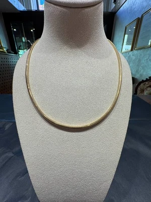 Edle Schlangenkette in 14 Karat Gelbgold mit Karabinerverschluss - Bild 1 von 4