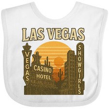 Inktastic Vintage Las Vegas Sunset Casino Hotel Retro Baby Bib Showgirls Infant