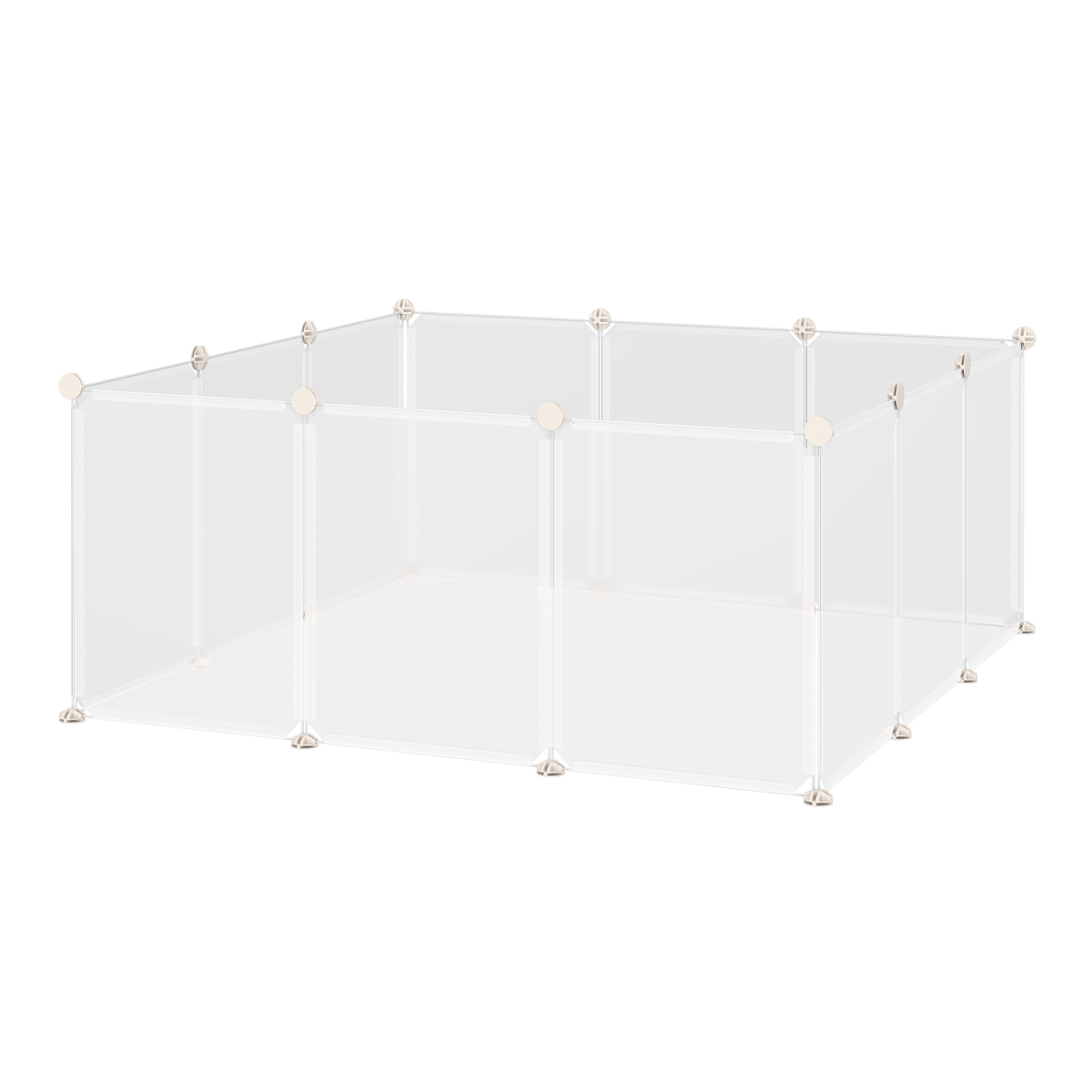 PawHut Pet Playpen 12 Panels White - Small Animal Cage for Kittens, Bunnies, Chinchillas - Image 3