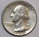 1964-P Washington Quarter - 90% Silver - Extra Fine - #1367EA