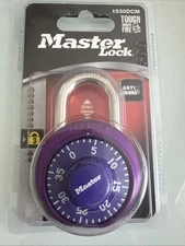 BRAND NEW MASTER LOCK Dial Combination Padlock, Purple 1530DCM Tough Under Fire