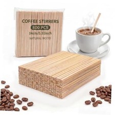 800 Pcs Wooden Coffee Stirrers Stir Sticks for 12 oz Cups 5.5 Inch