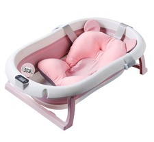 Baby Bath Foldable Newborn Tub with Soft Bath Mat and Real Time Water Tempera...