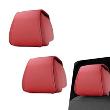 Car Headrest Cover, Leather Auto Seat Head Protector with 2 PCS Red