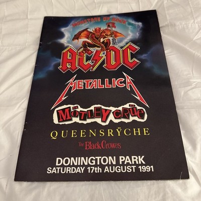 Monsters Of Rock Programme Metallica AC/DC Donnington Park 1991 Rare ...