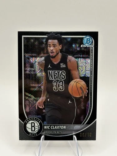 Topps Bowman Chrome Nic Claxton BCV-150 BLACK Parallel /10 Brooklyn Nets