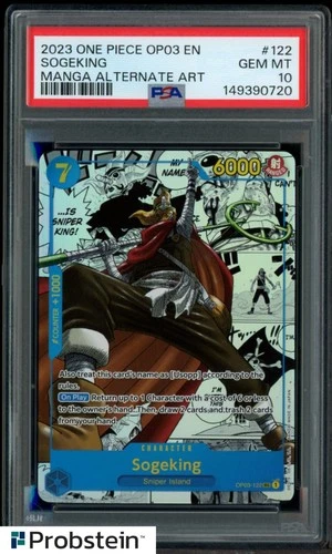 2023 One Piece OP03 En Manga Alternate Art #122 Sogeking PSA 10 GEM MINT