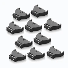 CR2032 Coin Cell Button Battery Holder Socket 3-Pin Solder PCB Mount Case Black