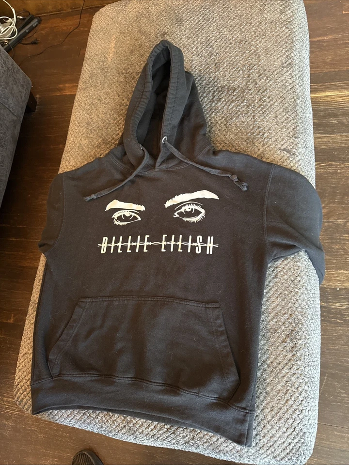 Billie eilish Eyes Small Black hoodie Tour Music - Image 4 of 4