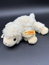 Steiff Floppy Linda Lamm Plush Cream Lying Down Stuffed Animal Lamb 8  Cuddly