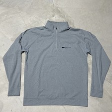 Holderness Bourne Pullover 1/4 Zip Stretch Grey SZ Medium Company Logo On Chest