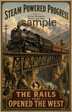The Great Northern railroad train vintage sty...