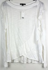 Banana Republic SM Blouse Long Sleeve White Sheer Ruffled Flowy Cottagecore NEW