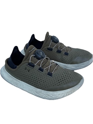 NWOB Boys Size 4 M Under Armour SlipSpeed Unisex Running Shoes Green Lace Up - Picture 2 of 11