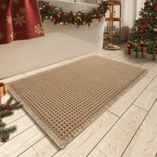 AMOAMI Upgraded Waffle Bath Mat, Non-Slip, Machine Washable, 17"x24", Brown