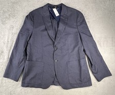 Banana Republic Slim Fit Blazer Mens 46R Blue Check Wool Sport Coat Suit Jacket