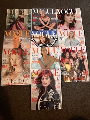Vogue UK Magazines 2017 - 10 ISSUES in very good condition