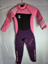 NWT-XL-MANTA kids pink purple neoprene swim surfing wetsuit rash guard
