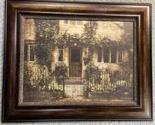 FRAMED SIGNED PRINT “ENGLISH COTTAGE IV” BY TERRY KATHRYN LAWRENCE