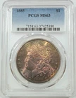 1885 Morgan Dollar PCGS MS63 Rich Copper Rose Toning PQ Eye Appeal