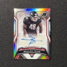 2025 Topps Resurgence BRALEN TRICE #RRS-BT Rookie AUTO - REFRACTOR FOOTBALL CARD. rookie card picture