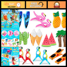 20 Pcs Colorful Beach Towel Clips - Flamingo Pineapple Holders for Chairs, Poo