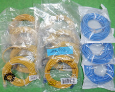CAT 5E ETHERNET PATCH CABLE 7/20' BLUE 8/15' YELLOW RJ45 NEW LOT OF 11