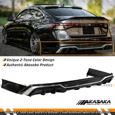 For 2023-25 Honda Accord Akasaka Gloss Black Rear Bumper Diffuser Kit With Spats
