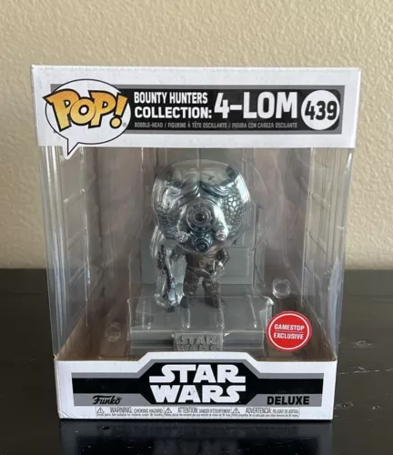 NIB Funko Pop Deluxe Star Wars Bounty Hunters Collection 4-Lom #439 Vinyl Figure