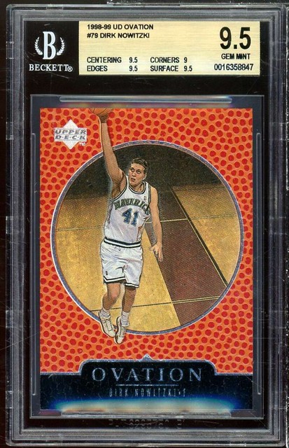 Dirk Nowitzki Rookie Card 1998-99 Upper Deck Ovation #79 BGS 9.5 (9.5 9 9.5 9.5)