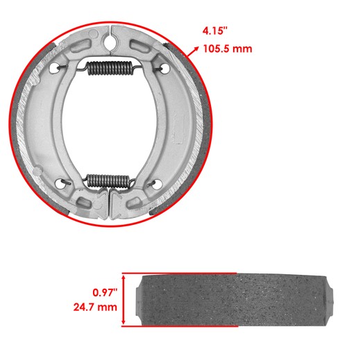 Front Brake Shoes for Yamaha Grizzly 125 YFM125 2004-2013 Atv Front Brake Shoes - Afbeelding 2 van 7