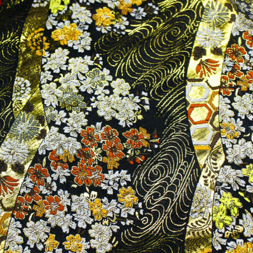 Brocade Damask Fabric Faux Silk Satin Embroidery Japanese Cherry Costume Ethnic - Picture 6 of 16