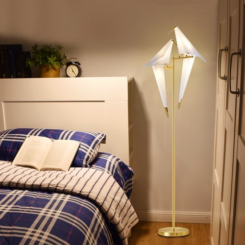 Iron LED Swing Paper Crane Bird Floor Lamps / Table Lights Bedside Home Lighting - Picture 12 of 47