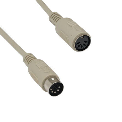 10PCS 15' DIN5 5 Pin Male to Female Extension Cord Shielded AT Keyboard to PC - Picture 1 of 1