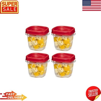 Rubbermaid Easy Find Lid, 0.5 Cup, Set of 4, Plastic Food Storage Containers
