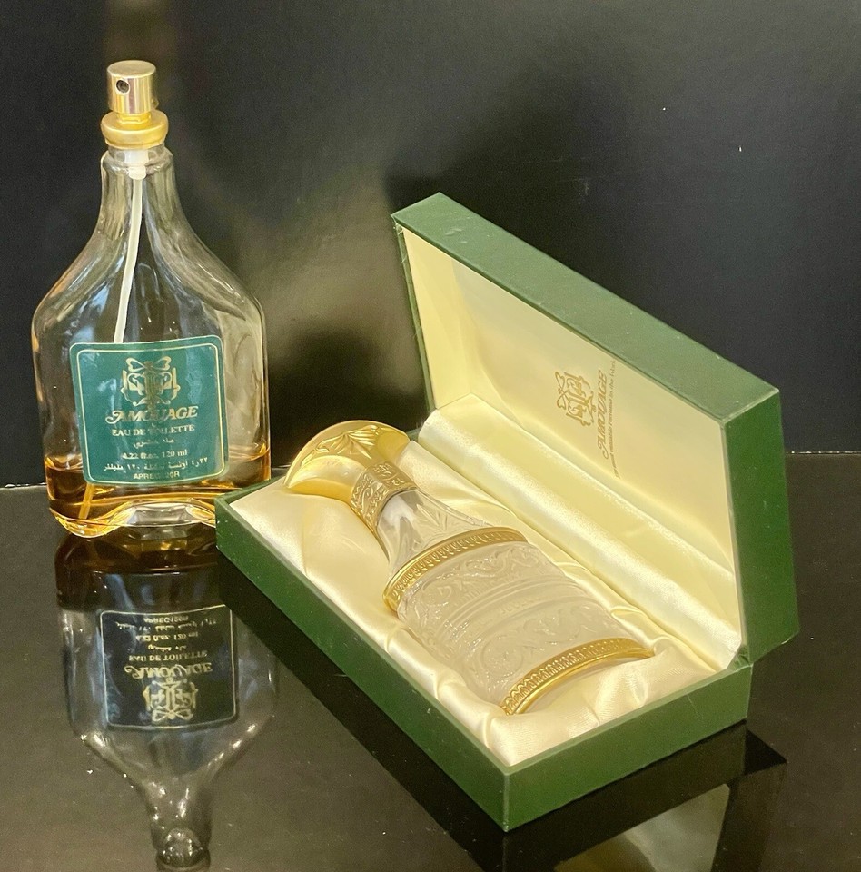 VINTAGE BOXED, GILDED PERFUME BOTTLE, AMOUAGE “CRISTAL & GOLD”+1 MENS