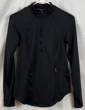 Athletic Spyder Active Women Quarter Zip L/S Black Size Small Fleece Lined 63619
