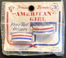1976 American Girl Pony Tail Holders - Holdette Barretts - Leominster, Mass.