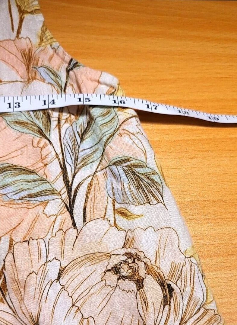 OFF WHITE Abito smanicato floreale Nicole Miller donna tg XS bianco sporco buco della serratura lino