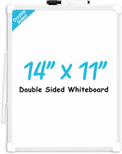 Maxgear Small Dry Erase Board, 14"X11" Double Sided Hanging Whiteboard for Wall,