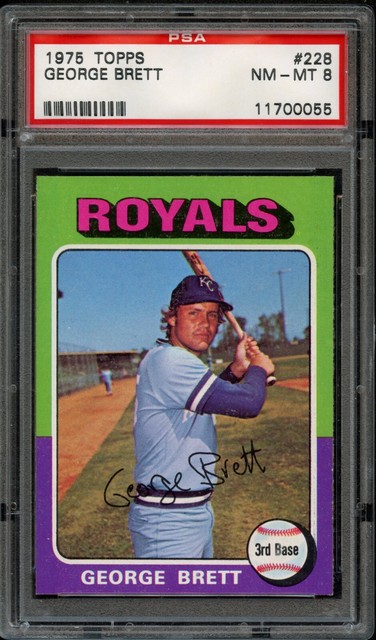 BB - 1975 Topps - #228 - George Brett - PSA 8 - NM-MT