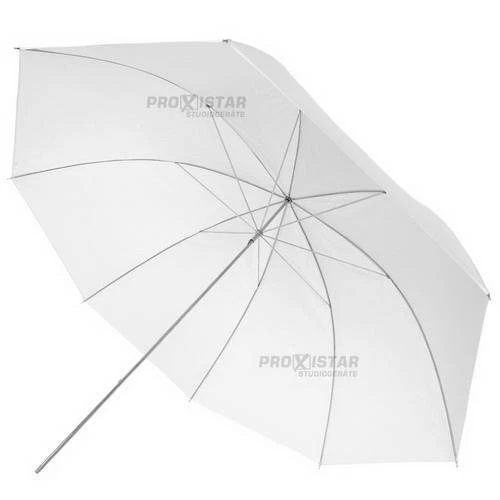 proxistar Durchlichtschirm transparent weiß 123cm, Schirmstange 0,8 cm Ø - Bild 1 von 3