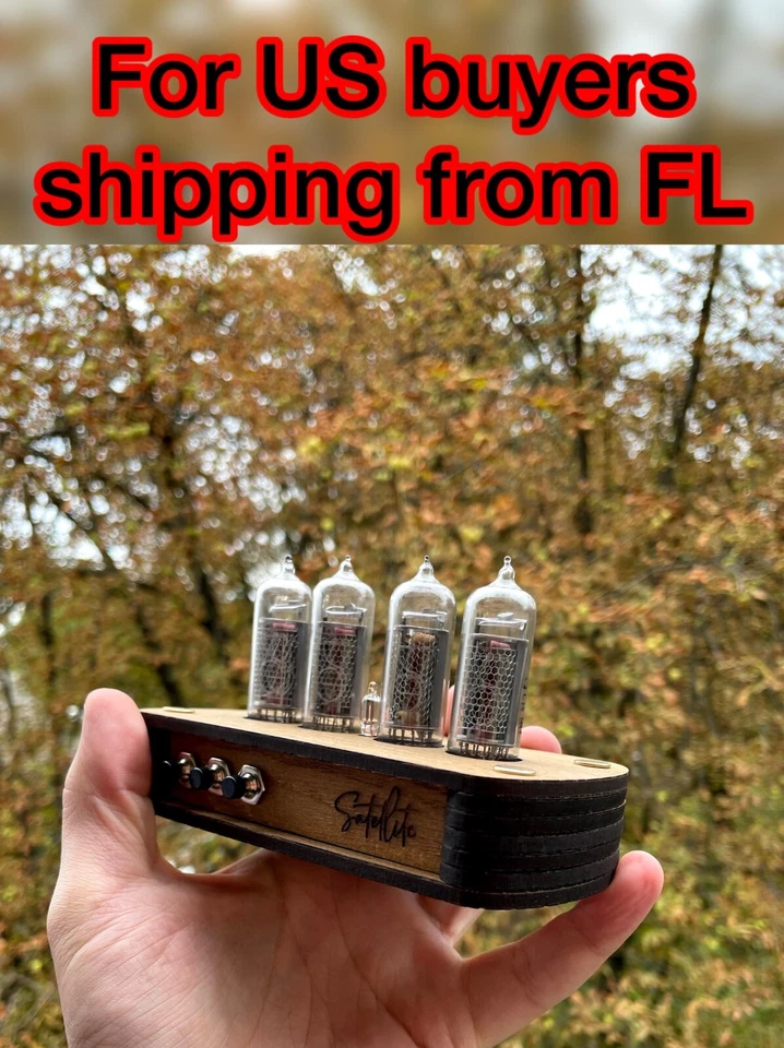 Nixie Tube Clock IN-14 Retro Vintage. 24 hf. UPS Fast Shipping Worldwide!